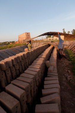 Kil tuğla Vietnam tedavisi için kullanılan büyük fırınlar, ocaklar,