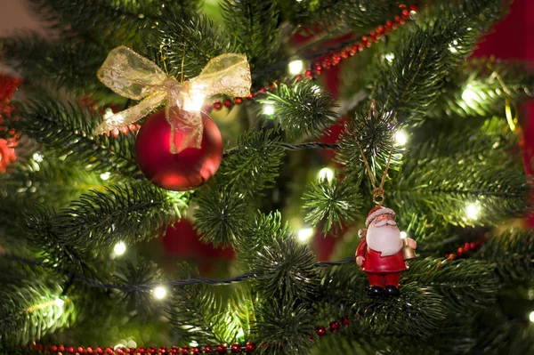 Natal Santa Uma Árvore Ano Novo — Fotografia de Stock