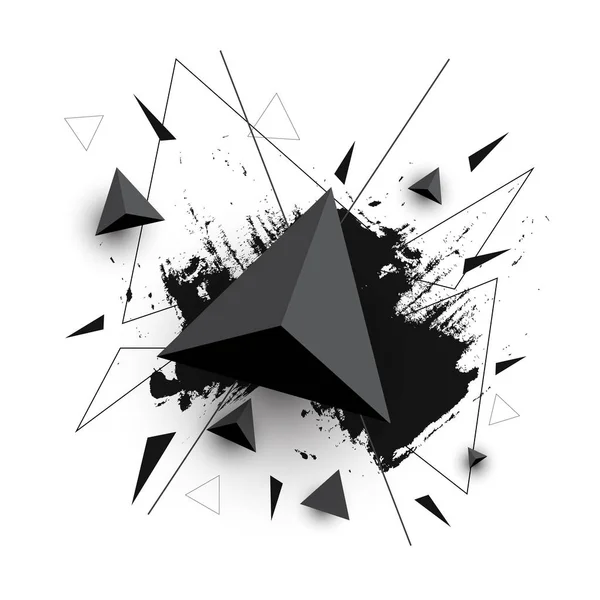 Abstraktní trojúhelník černý — Stock fotografie