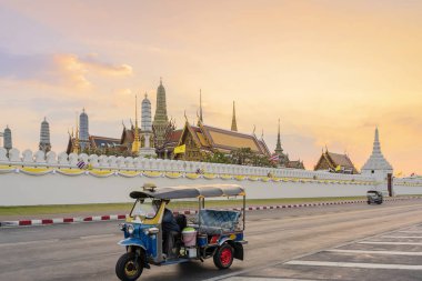 Büyük saray ve Wat phra keaw Günbatımı Bangkok, Tayland