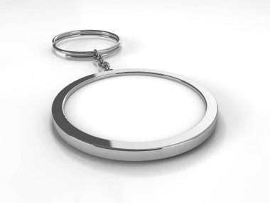Boş metal anahtarlık. Mockup