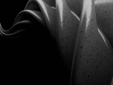 Koyu arka plan üzerinde soyut girdap atomik şekil. 3D rende