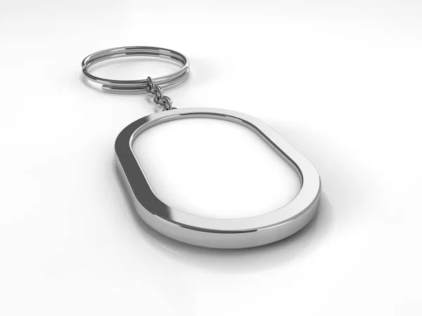 Blank metal keychain. Mockup — Stock Photo, Image