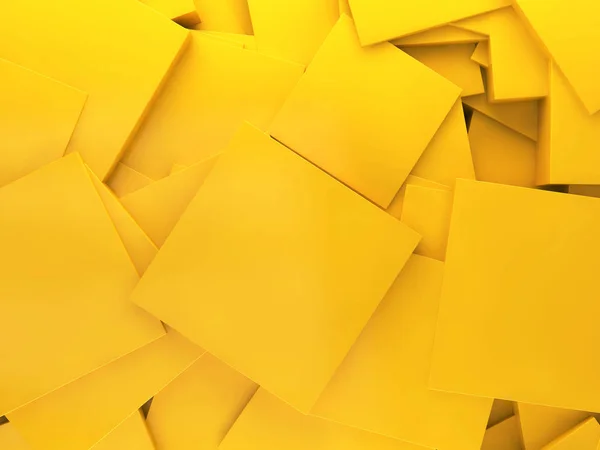 Fondo abstracto cuadrado amarillo. Renderizado 3D — Foto de Stock