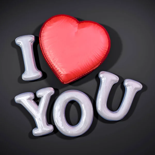Botschaft liebe dich. romantisches Konzept. 3D-Darstellung. — Stockfoto