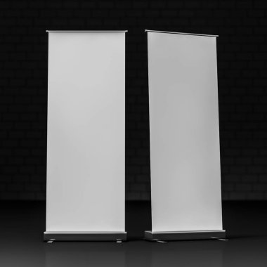 Banner boş topla. 3D render