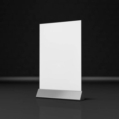 Siyah arka plan üzerine izole tablo çadır. 3D render