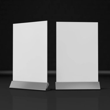 Siyah arka plan üzerine izole tablo çadır. 3D render
