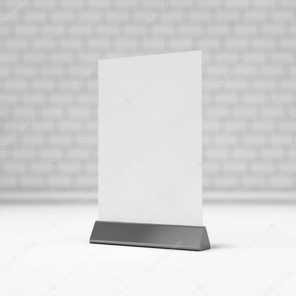 Table Tent isolated on white background. 3D rendering
