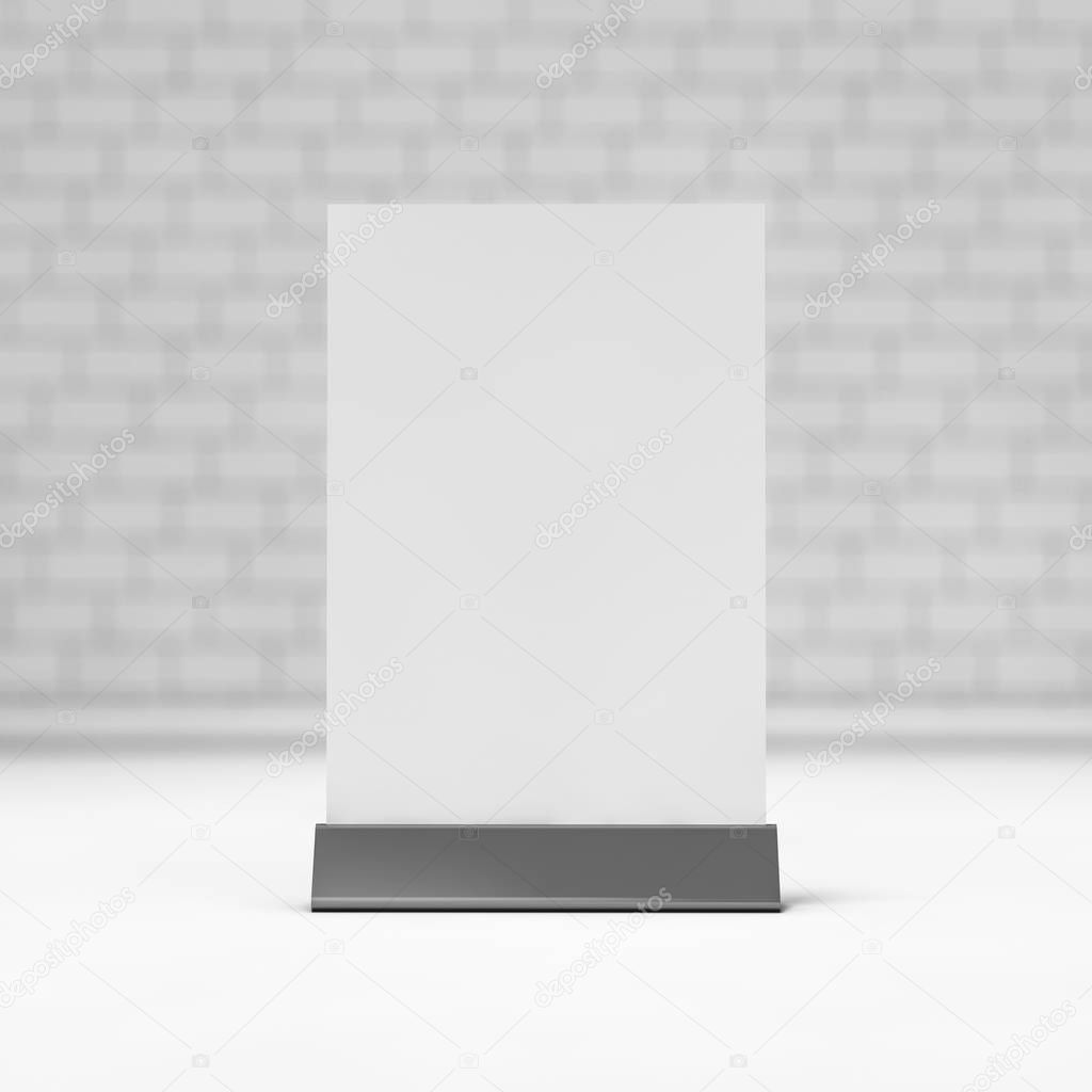 Table Tent isolated on white background. 3D rendering