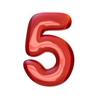 Şişme balon üzerinde beyaz izole kırmızı basamak yapılmış