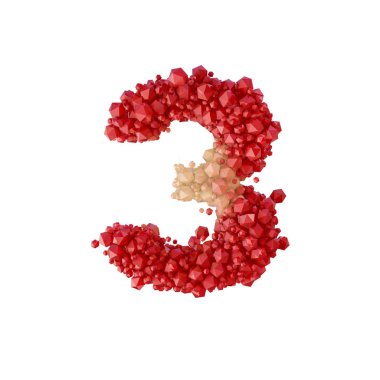 Süper gerçekçi 3d render alfabesi ile kristal