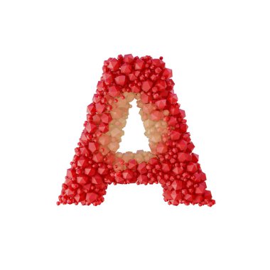 Süper gerçekçi 3d render alfabesi ile kristal