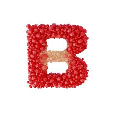 Süper gerçekçi 3d render alfabesi ile kristal