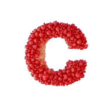 Süper gerçekçi 3d render alfabesi ile kristal