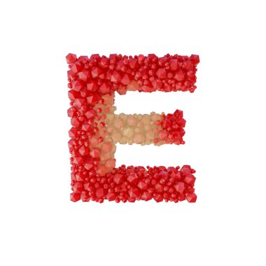 Süper gerçekçi 3d render alfabesi ile kristal