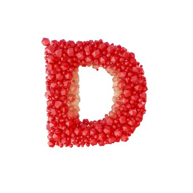 Süper gerçekçi 3d render alfabesi ile kristal