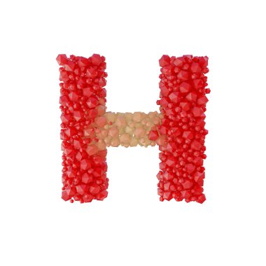 Süper gerçekçi 3d render alfabesi ile kristal