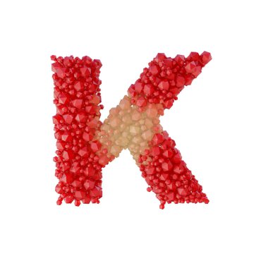 Süper gerçekçi 3d render alfabesi ile kristal