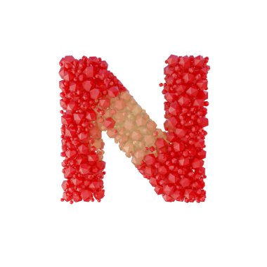 Süper gerçekçi 3d render alfabesi ile kristal