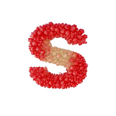 Süper gerçekçi 3d render alfabesi ile kristal