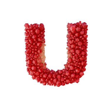 Süper gerçekçi 3d render alfabesi ile kristal