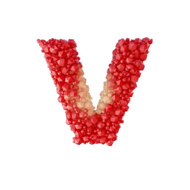 Süper gerçekçi 3d render alfabesi ile kristal