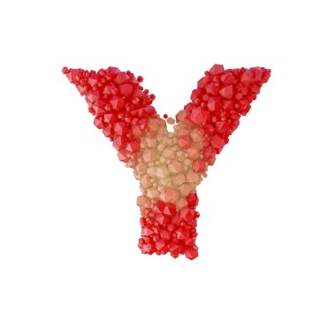 Süper gerçekçi 3d render alfabesi ile kristal