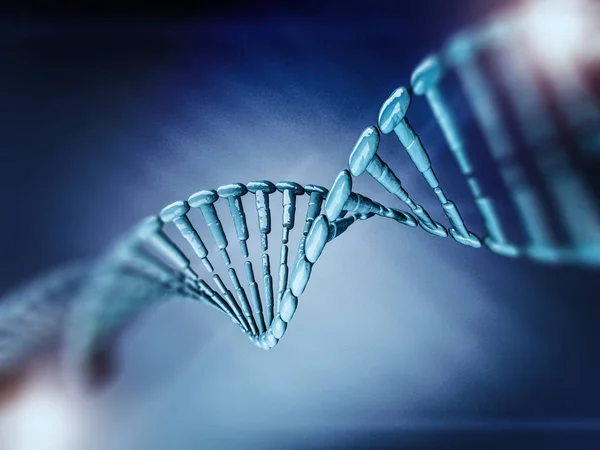 Ilustración digital de un modelo de ADN. Renderizado 3D — Foto de Stock