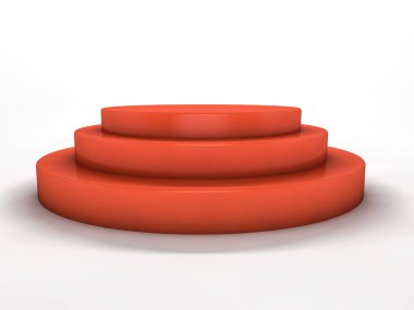 Bir beyaz kırmızı ayaklı Kazananlar izole. 3D render