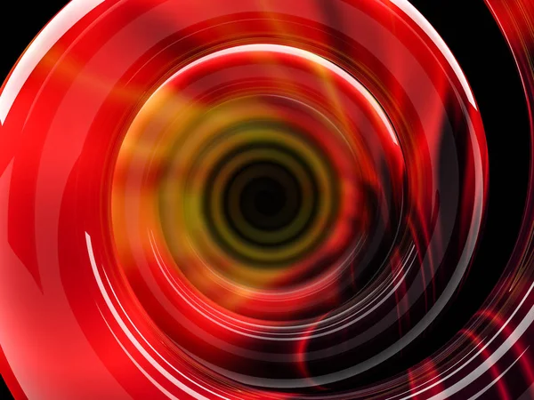 Abstrato forma vermelha swirly sobre fundo preto. Renderização 3D — Fotografia de Stock