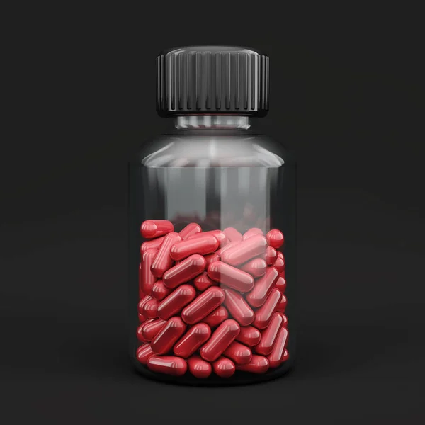 Frascos de medicamentos aislados con drogas. Renderizado 3D — Foto de Stock