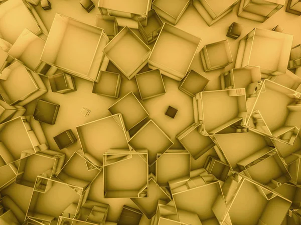 Abstraktes Glas Gold Hintergrund. 3D-Darstellung — Stockfoto