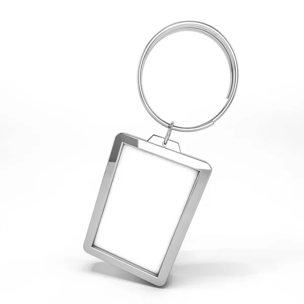 Blank metal keychain. Mockup — Stock Photo, Image