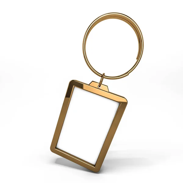 Porte-clés en or blanc. Maquette — Photo