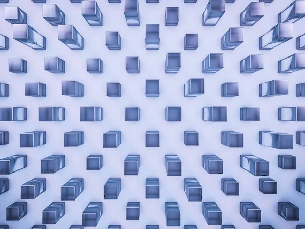 Шестикутник абстрактний скляний синій фон. 3D візуалізація — стокове фото