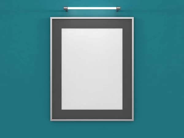 Blank poster in room with wall. Mock up, 3D Rendering — Stock Photo, Image