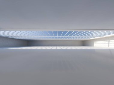 Işıklık ile güneşli büyük açık alan. 3D render.
