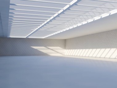 Işıklık ile güneşli büyük açık alan. 3D render.
