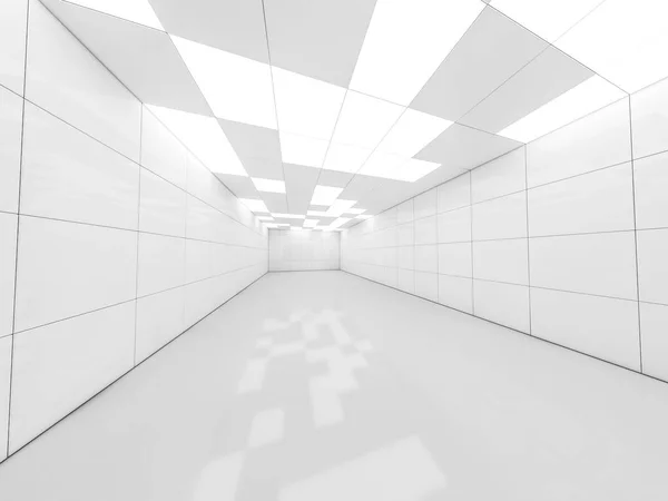 Egyszerű, üres belső tér lámpákkal. 3D renderelés — Stock Fotó