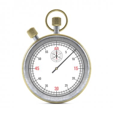 Beyaz izole gerçekçi klasik kronometre. 3D render