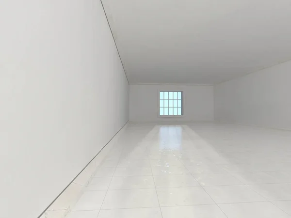 Високої чіткості порожня біла кімната. 3D візуалізація — стокове фото