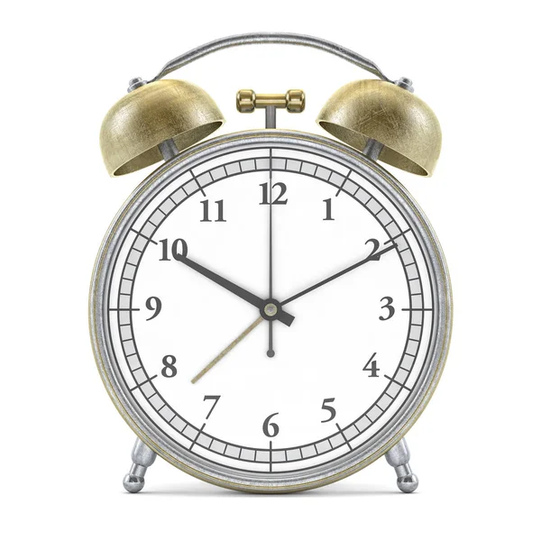 Reloj despertador de estilo antiguo aislado en blanco. renderizado 3d — Foto de Stock