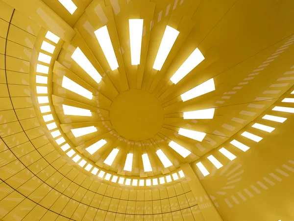 空の黄色い部屋インテリア ランプ。3 d レンダリング — ストック写真