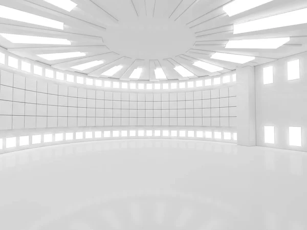 Простий порожній інтер'єр кімнати з лампами. 3D візуалізація — стокове фото