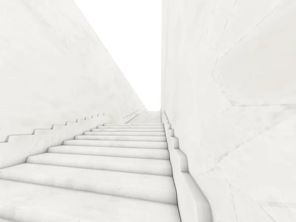 Concepto arquitectónico con escaleras. Renderizado 3D —  Fotos de Stock