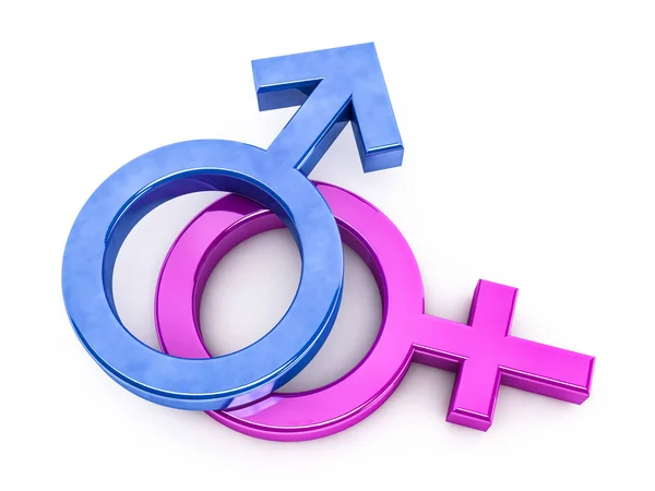 Gender symbols of man and woman. 3D rendering — Stock Photo, Image