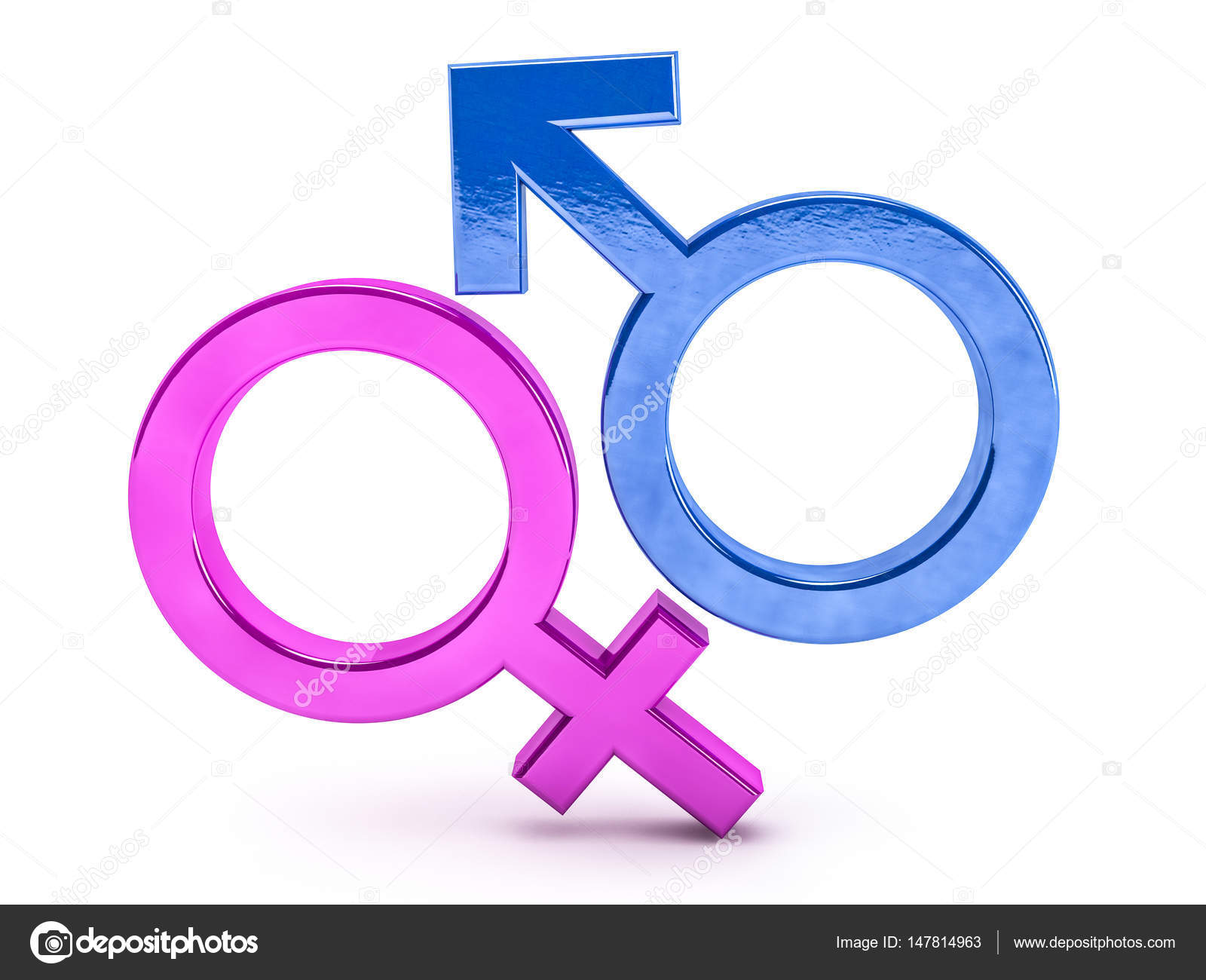 Símbolos de género de hombre y mujer. Render 3D — Foto de Stock