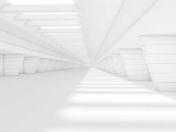 Αφηρημένη φωτιζόμενο διάδρομος κενό εσωτερικό. 3D rendering — Φωτογραφία Αρχείου