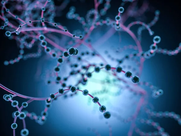 Απεικόνιση μορίου πάνω Βιολογίας ιατρική επιστημονική backgroun — Φωτογραφία Αρχείου